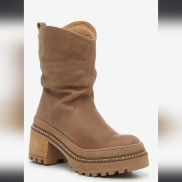 Free People Mel Slouch Boot Hazelnut Leather Size 8 New With Box Boho - Picture 1 of 11